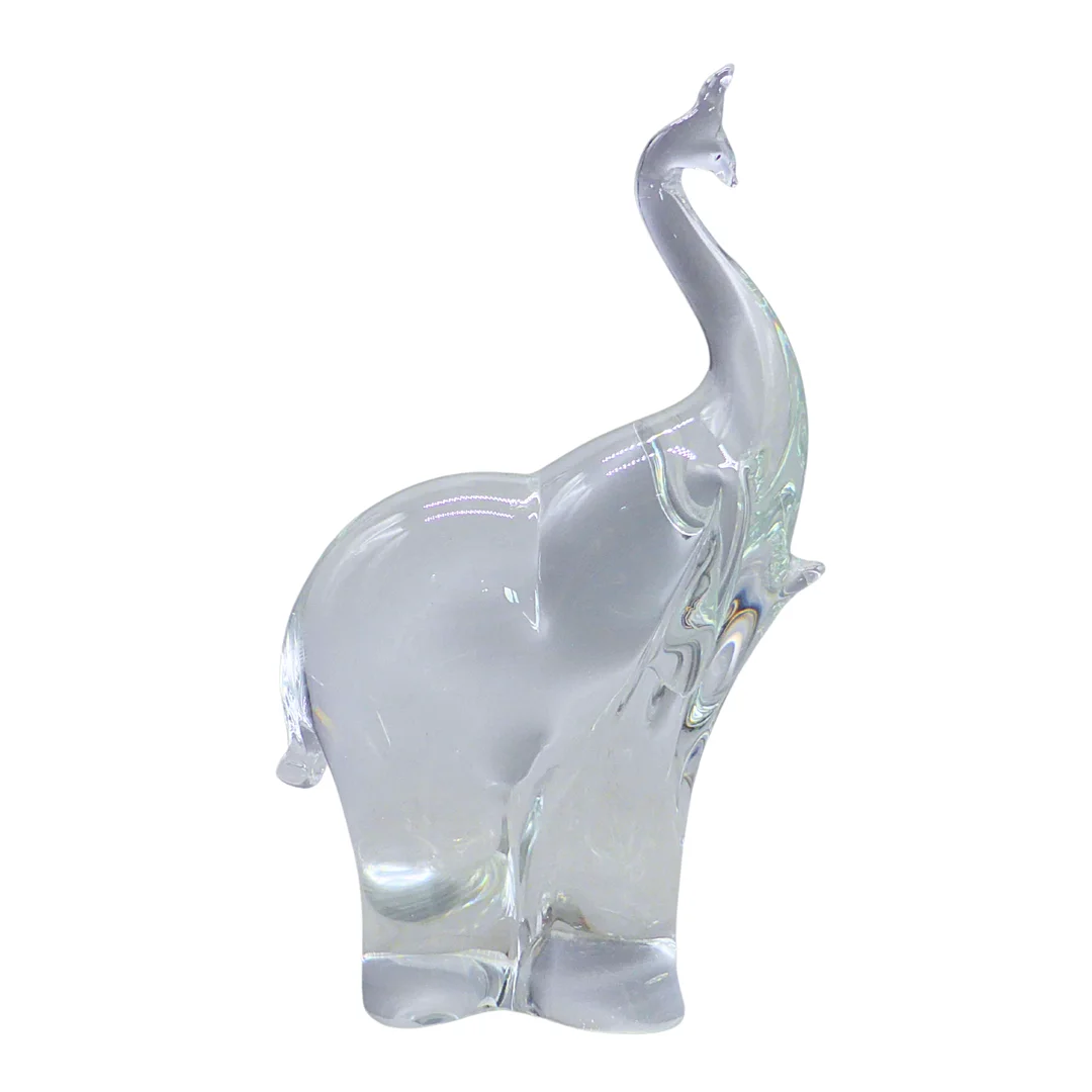 GLAS ELEFANT SKULPTUR. — Art glass — Auktionshaus Stuber's Hammerschlag