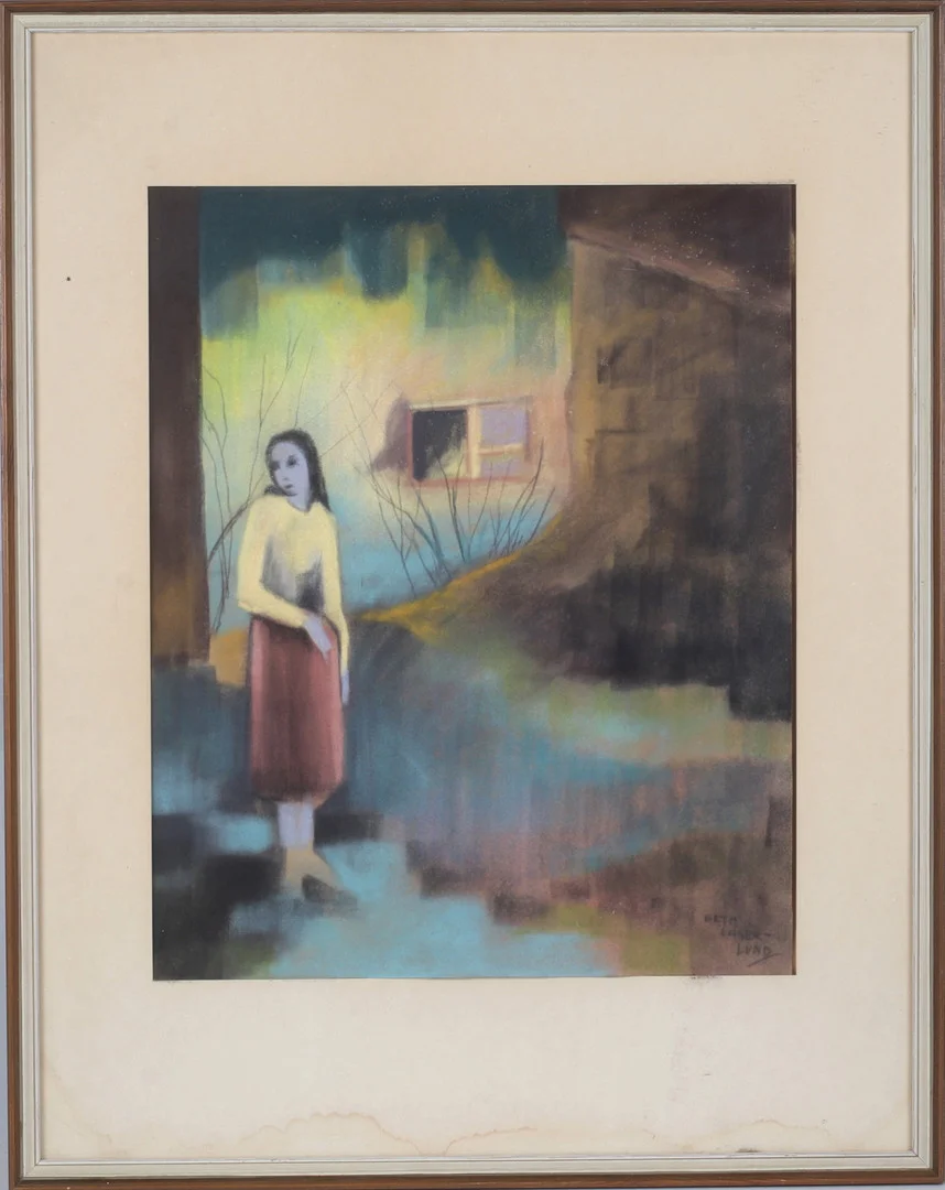 BETH LAGERLUND (1914-1975). Komposition, pastell på papper, signerad. — Paintings — Stadsauktion Sundsvall