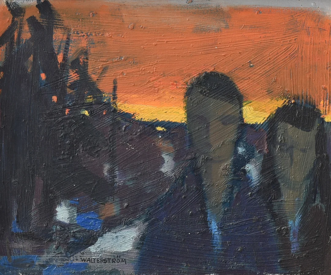 INGVAR WALTERSTRÖM. Olie på lærred, abstrakt landskab. Sverige midten af 1900-tallet. — Paintings — Sørensen Auktioner