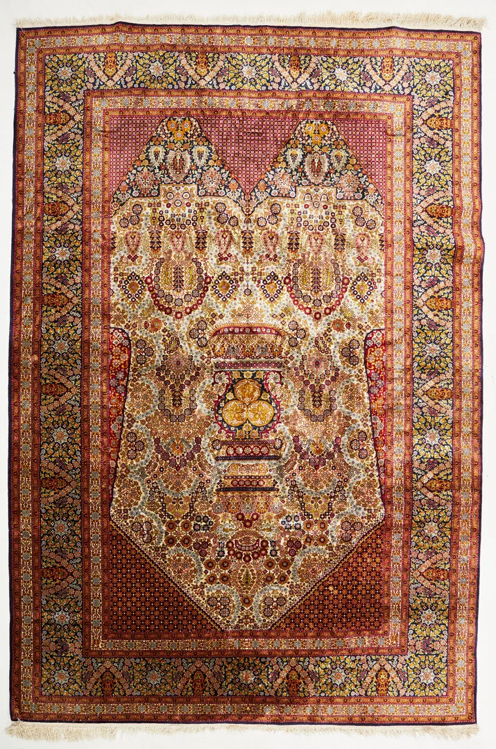 ORIENTMATTA. Kirman, silke, ca 310x207 cm. — Oriental Carpets & Textiles — Stockholms Auktionsverk Sickla