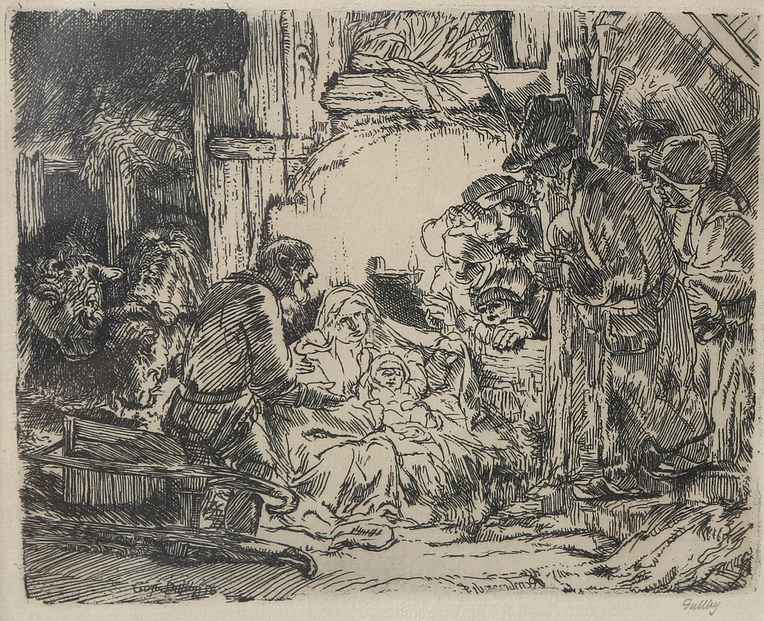 FOLKE GULLBY. etsning, signerad. — Engravings & Prints — Gomér & Andersson Linköping