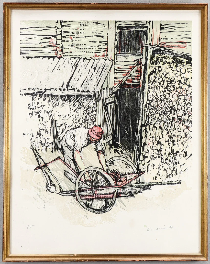 LARS LERIN. Gårdsarbete. — Paintings — Karlstad Hammarö Auktionsverk