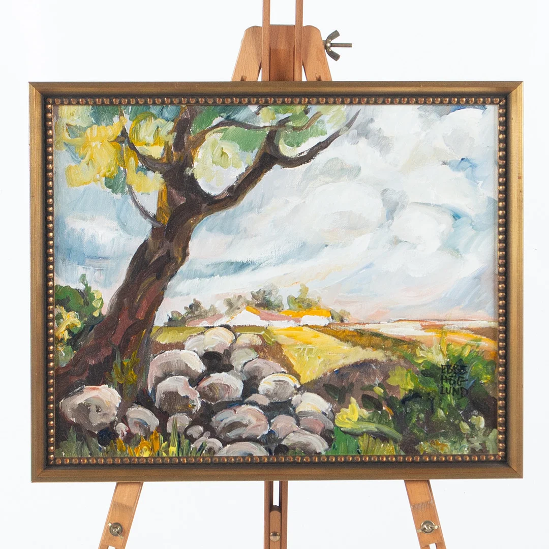 EBBE HÖGLUND. Olja på duk. "stenröse". — Paintings — Laholms Auktionskammare