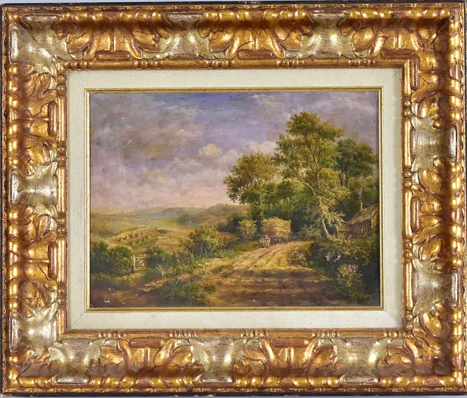 OKÄND KONSTNÄR. Olja på träpannå. — Paintings — Halmstads Auktionskammare