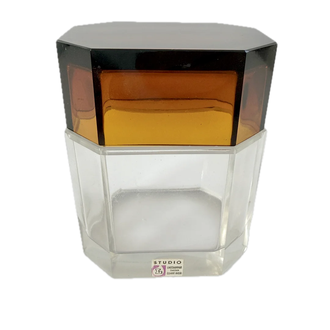 GUNNAR ANDER FÖR LINDSHAMMAR. Lockask i Glas. — Art glass — Auktionshuset STO Bohuslän