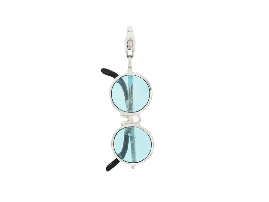 THOMAS SABO, silver, plast, glasögon med blått glas, vikt 2,7 g. — Smycken/Hänge — Kaplans