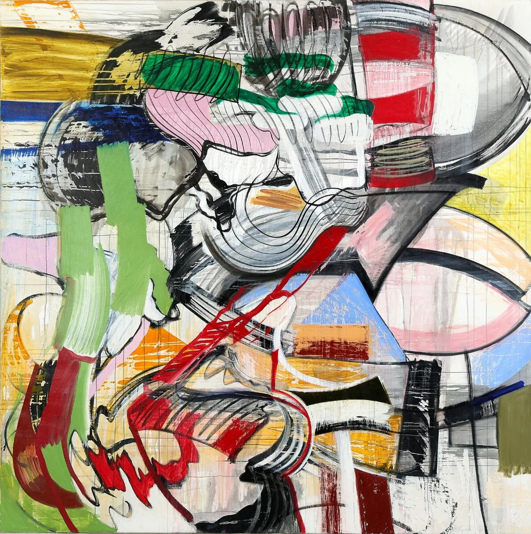 Lars Nørgård: Untitled, 2003. Signed and dated on the reverse. Oil on canvas. 230×230 cm. Unframed. — Modern Paintings/Contemporary — Bruun Rasmussen