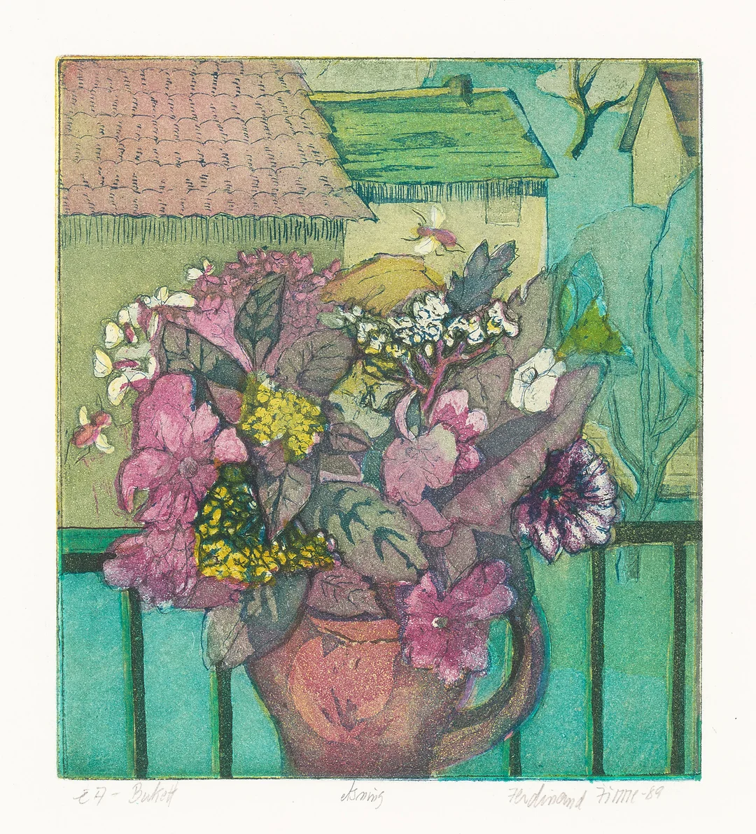 Finne, Ferdinand — "Bukett" 1989 — Kunst/Grafikk — Blomqvist