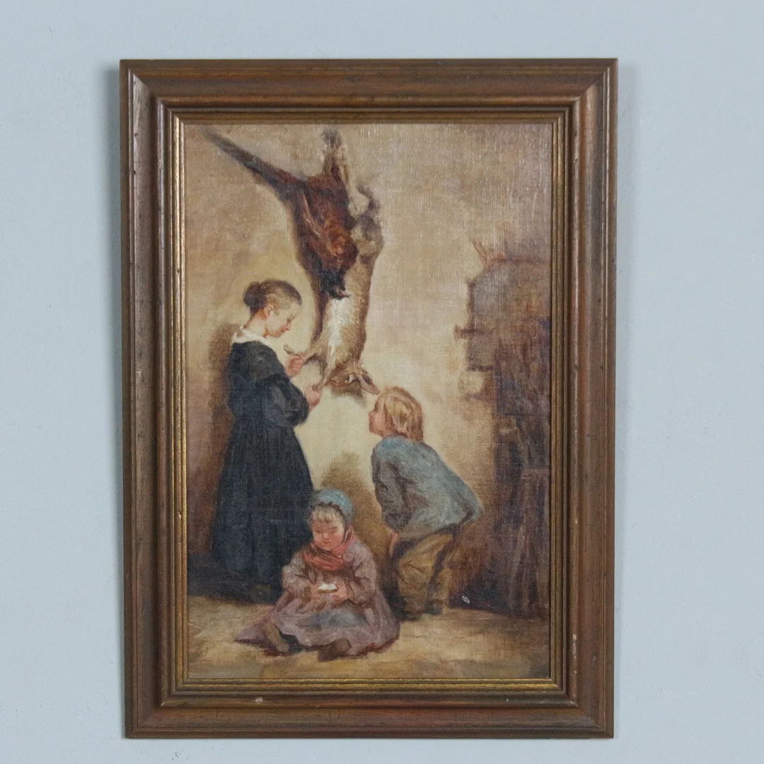 Öl auf Leinwand , '' Die Kritiker '' nach einem Entwurf von Henriette Browne. — Paintings — Stockholms Auktionsverk Düsseldorf/Neuss