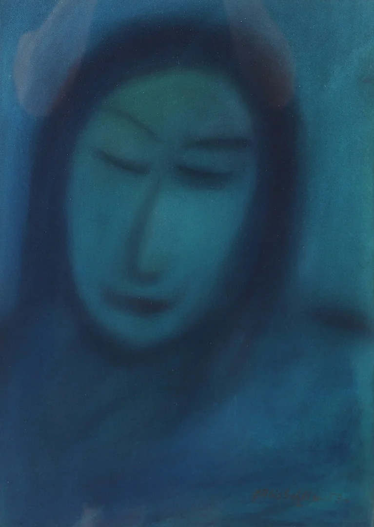 GILLIS SAHLIN. Ansikte, pastell, signerad -53. — Paintings — Helsingborgs Auktionskammare