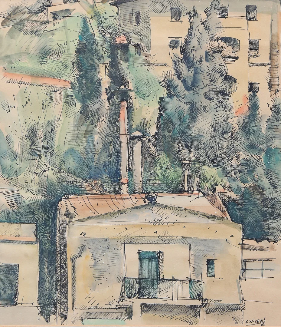 CLARINA VICENS. Urban view. — Drawings — Balclis