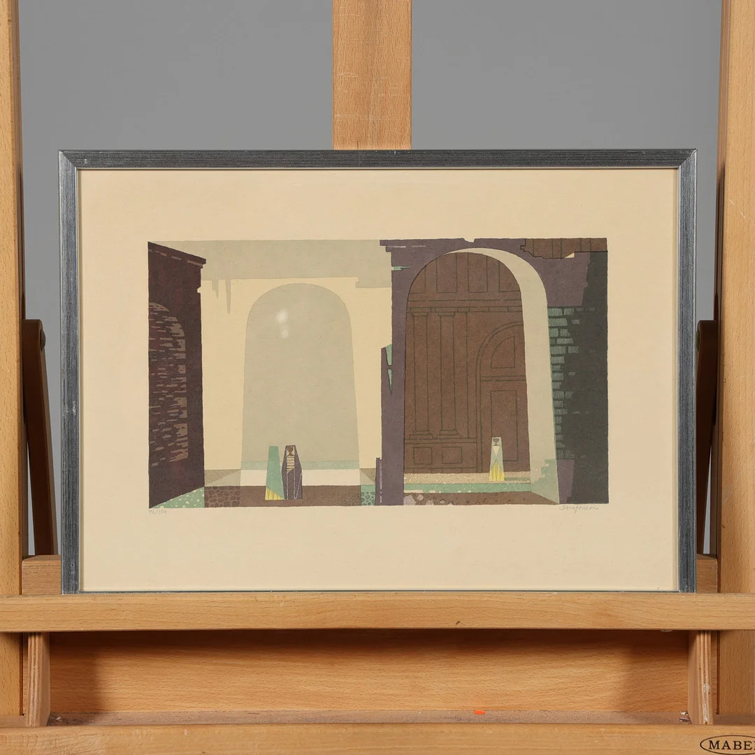 SVEN JONSON. LITOGRAFI, signerad samt numrerad 92/150. — Engravings & Prints — Borås Auktionshall