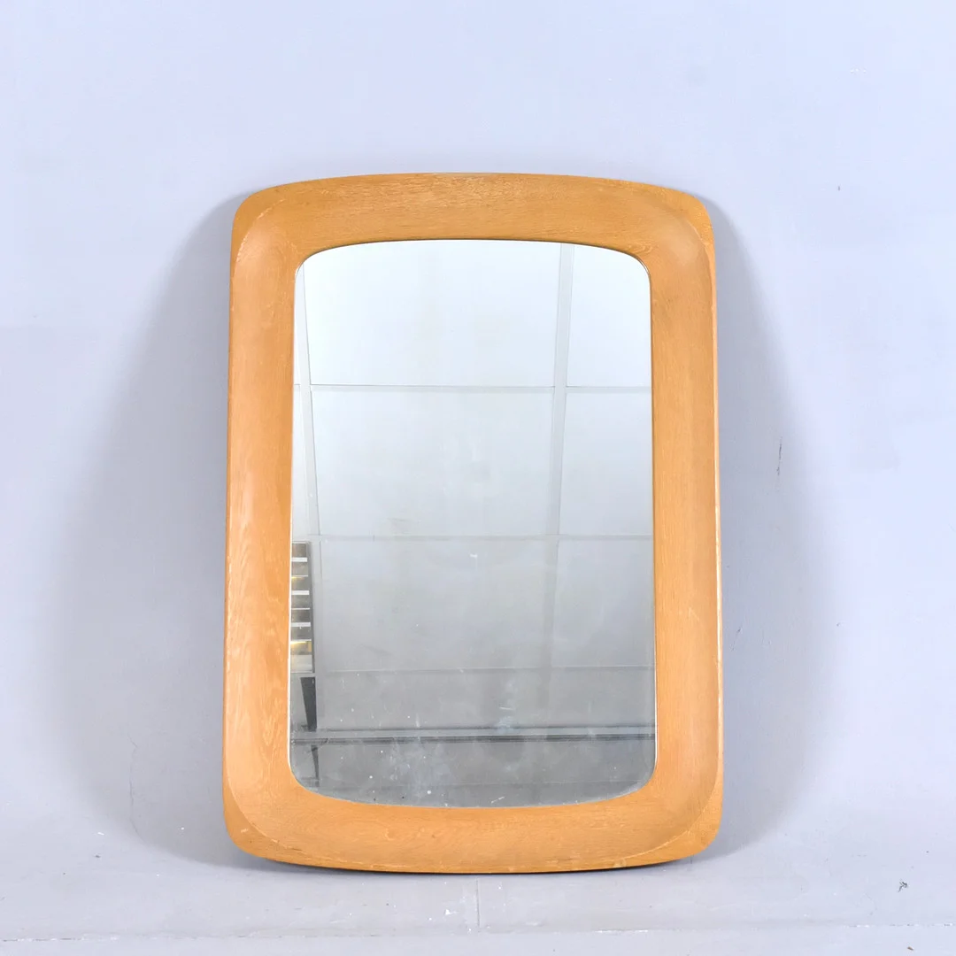 VÄGGSPEGEL, kalkad ek, Glas & Trä, Hovmantorp. — Mirrors — Halmstads Auktionskammare