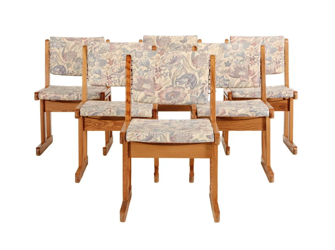 Thorbjørn Afdal, attributed. Six dining chairs, pine (6) — Furniture/Chairs — Lauritz