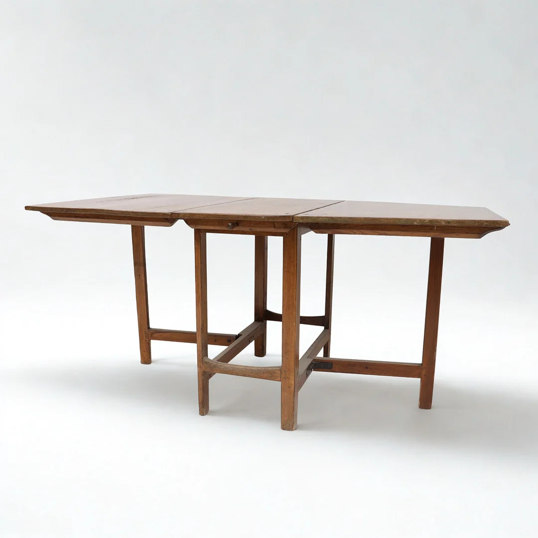 SLAGBORD, 1800-tal, betsad furu, med dubbla fällskivor. — Tables — Falun Auktionsbyrå