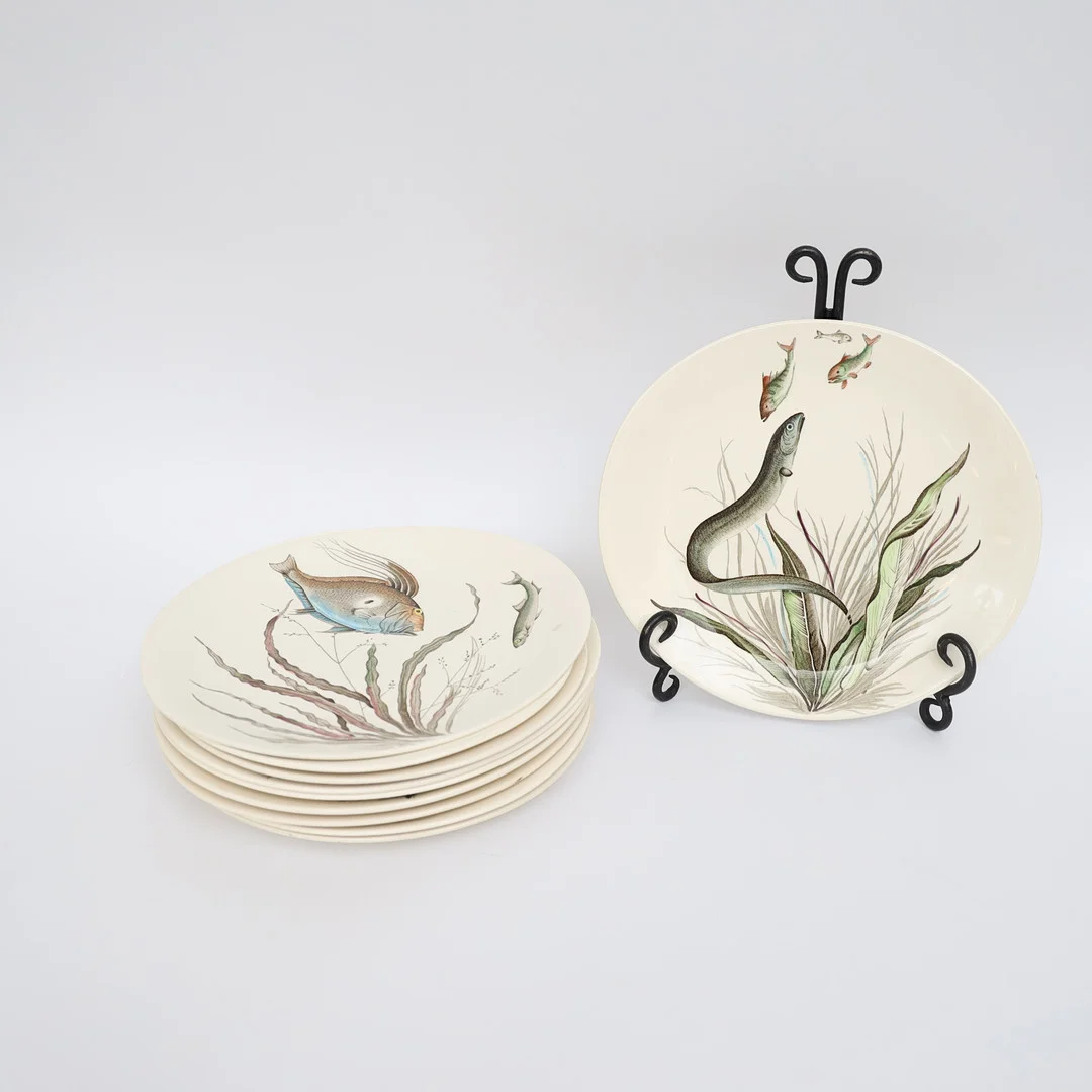 TALLRIKAR 10st, "Fish" Johnson bros, England, innehållade Nr 6. — Tableware — Falun Auktionsbyrå