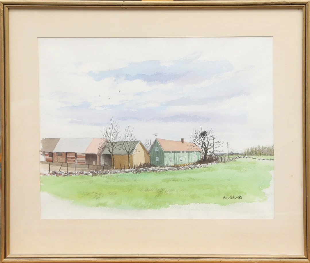 ANNE WILKS. AKVARELL, signerad, 1985. — Paintings — Kalmar Auktionsverk