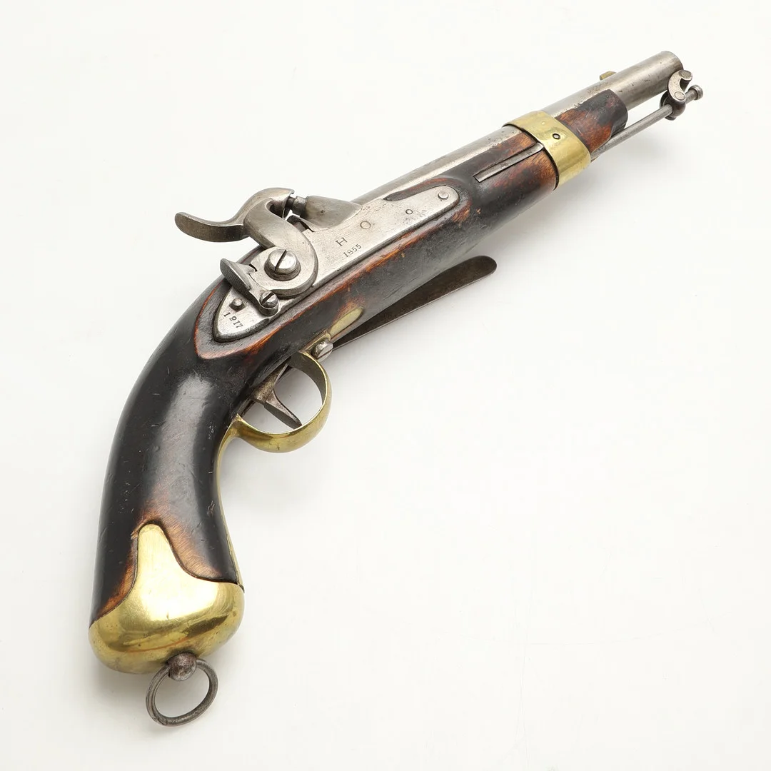 SLAGLÅSPISTOL, svensk, modell m/1854 för flottan, Husqvarna faktori 1855. — Guns & Rifles — Crafoord Auktioner Malmö