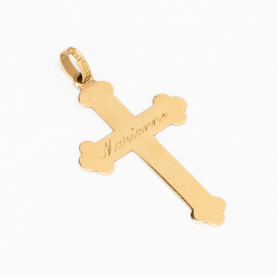 HÄNGE i form av kors, 18K guld, C D Bäckström, Stockholm, 1939. — Brooches & Pendants — Auktionshuset Kolonn