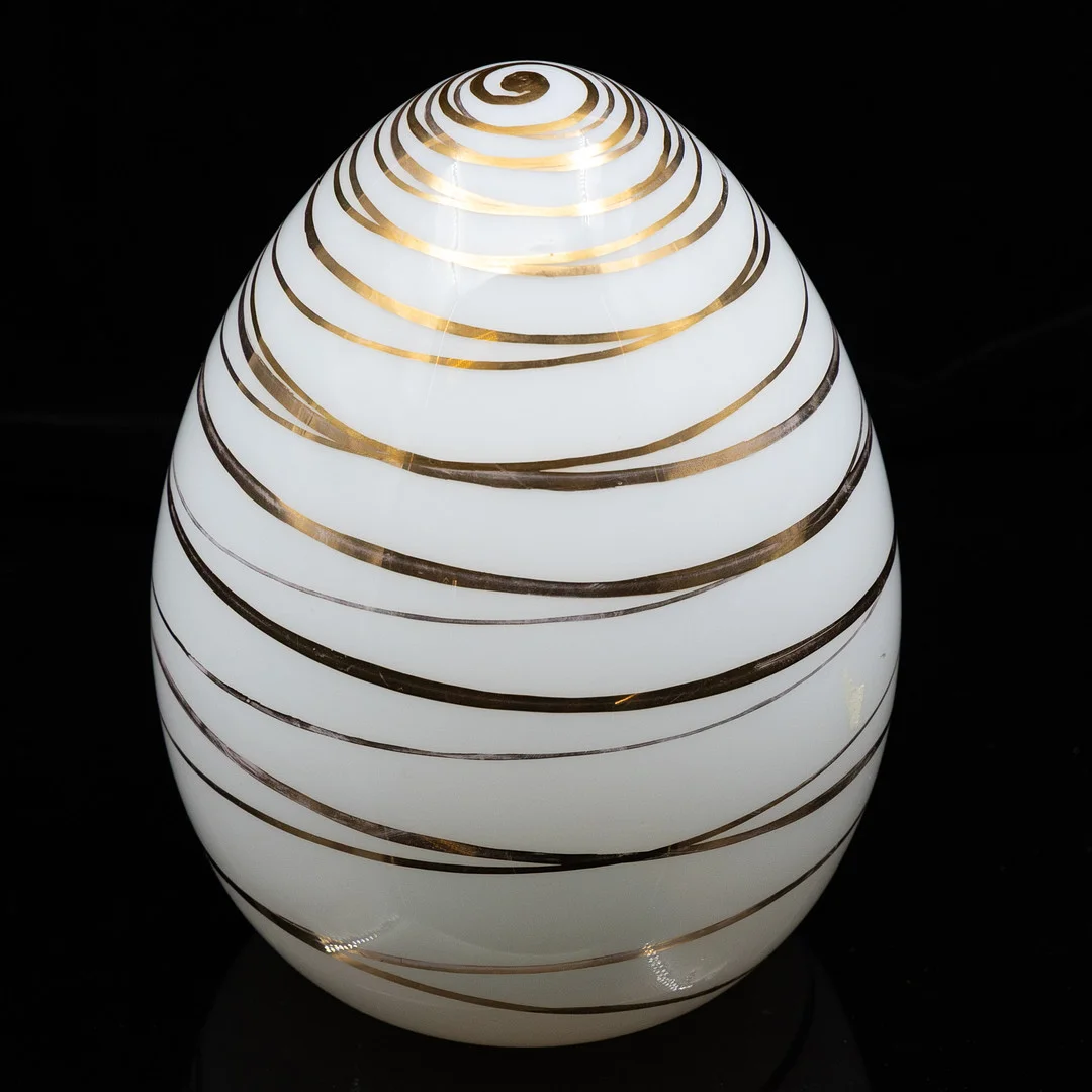 MONICA BACKSTRÖM. KONSTGLAS "ÄGG" BODA (19cm) OSIGNERAD. — Art glass — Auktionskammaren Sydost Kalmar