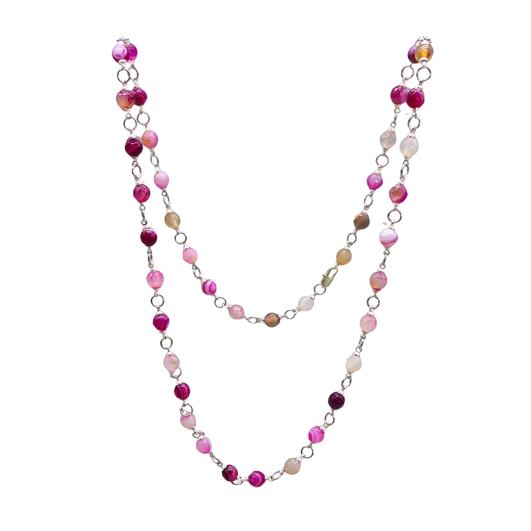 NATÜRLICHE STEIN - PERLEN - KETTE. — Necklace — Auktionshaus Stuber's Hammerschlag