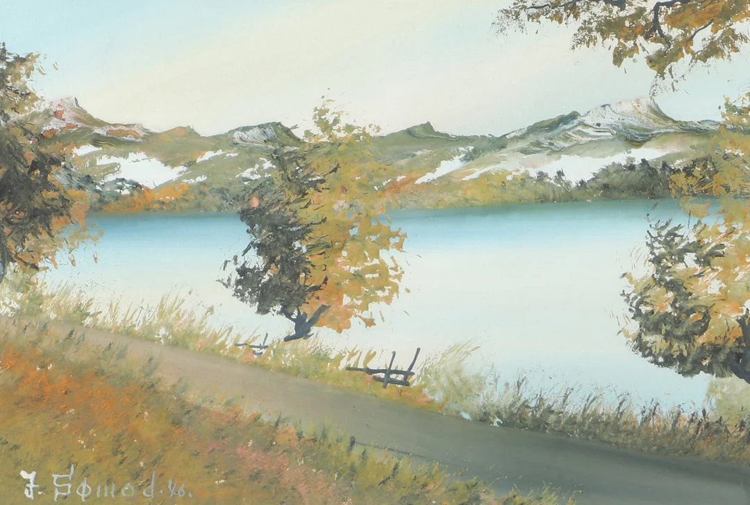 OIDENTIFIERAD KONSTNÄR. Nordfjord Norge, akvarell, signerad J. Sömod. — Paintings — Helsingborgs Auktionskammare