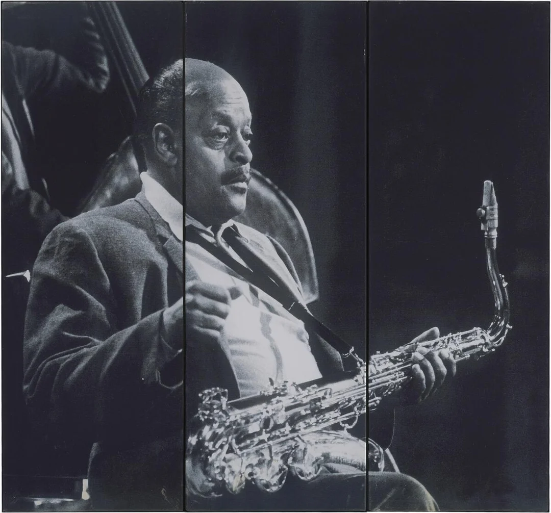 Jan Persson: “Ben Webster”. Triptych. Unsigned. Photostat. Each 140×50 cm. (140×150 cm. in total) (3) — Collector's items/Memorabilia — Bruun Rasmussen