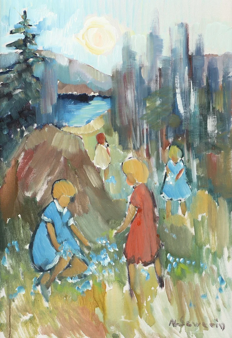 NILS SEWERIN. Lekande barn, olja på duk, signerad N. Sewerin. — Paintings — Helsingborgs Auktionskammare