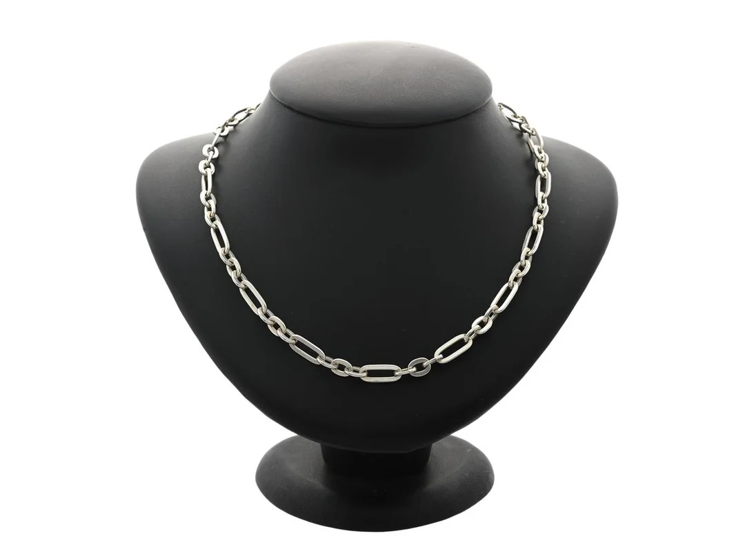 COLLIER, silver, fantasilänk, längd 44 cm, vikt 24,5 g. — Smycken/Collier — Kaplans