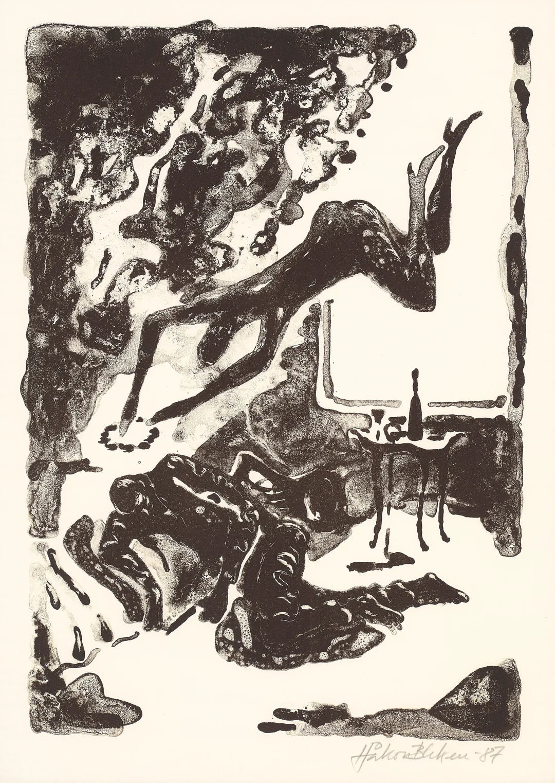 Bleken, Håkon — "Vignett" 1987 — Kunst/Grafikk — Blomqvist