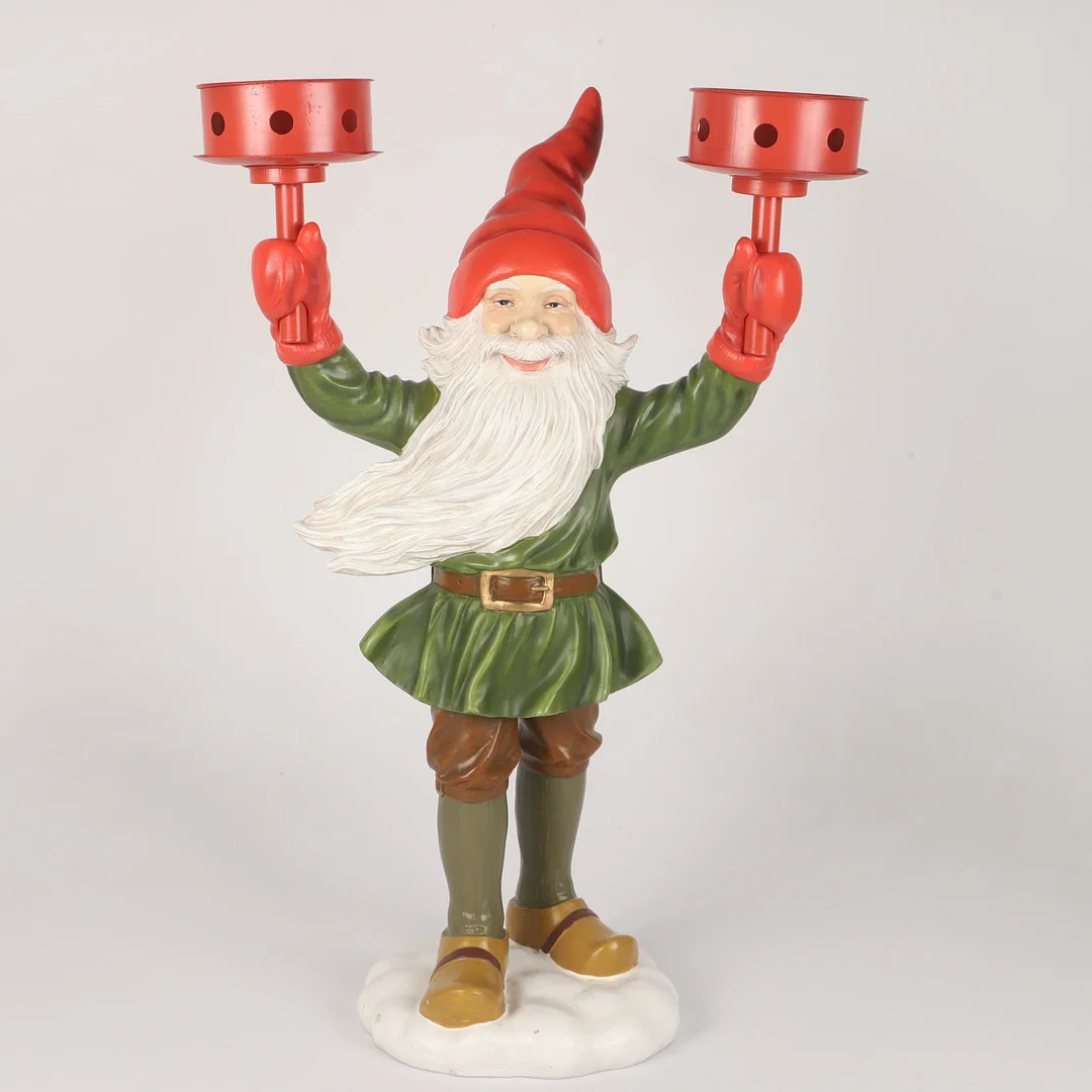 JENNY NYSTRÖM. EFTER. Figurin, tomte med marschallhållare, konstmassa, Fyrklövern. — Sculptures & Bronzes — Helsingborgs Auktionskammare
