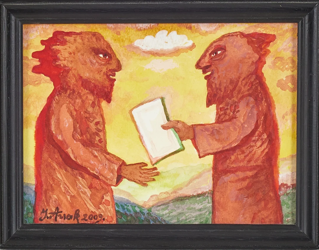 JÜRI ARRAK. figurscen, akvarell på papper, signerad och daterad 2009. — Paintings — Stockholms Auktionsverk Magasin 5