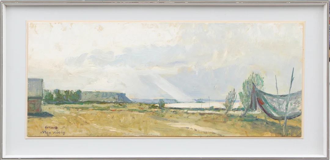 SÖREN VIBERG. OLJA, på pannå, Gotlandsmotiv, signerad. — Paintings — Kalmar Auktionsverk