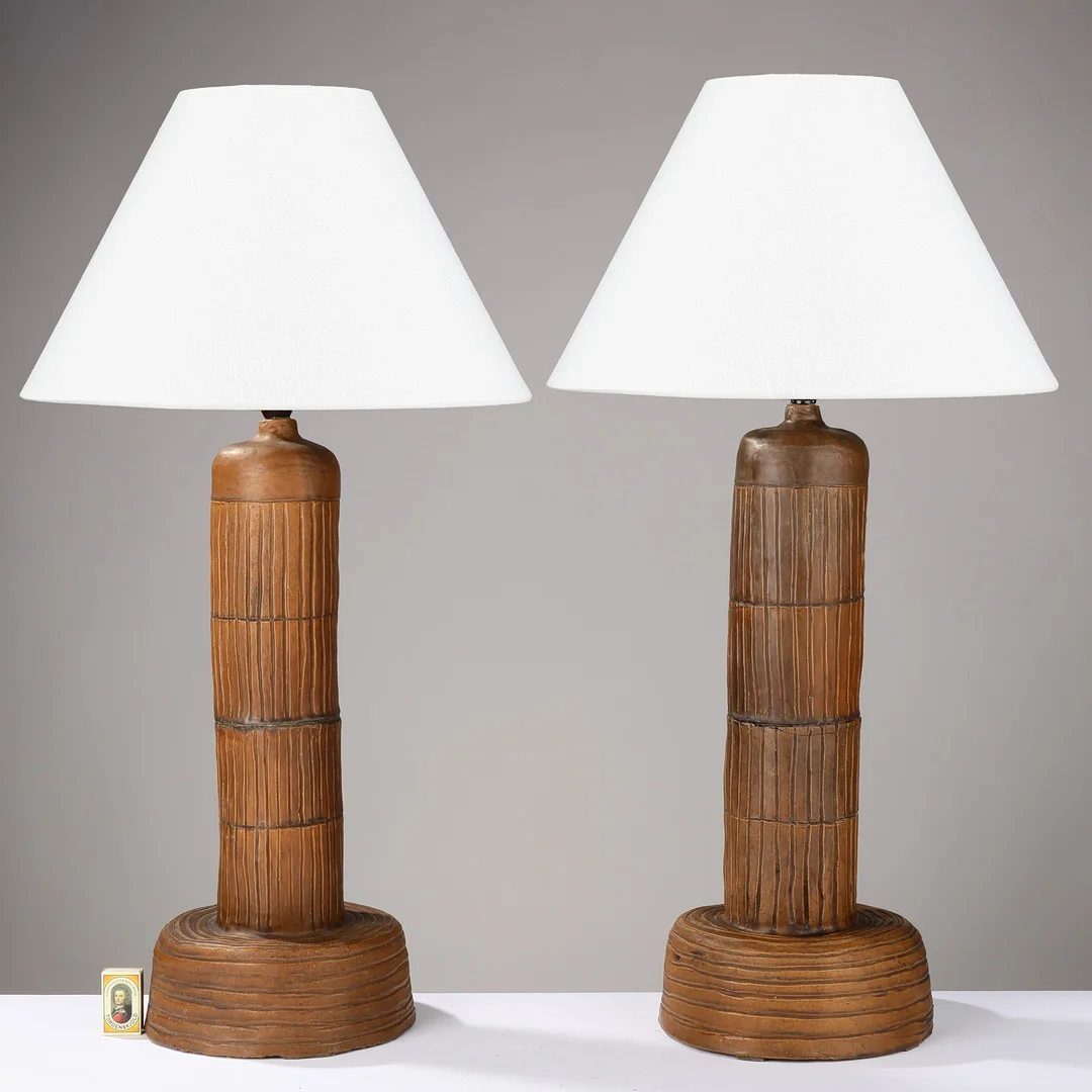 Par keramiske bordlamper. 1900 tallet. Danmark. (2). — Table Lamps — Palsgaard Kunstauktioner