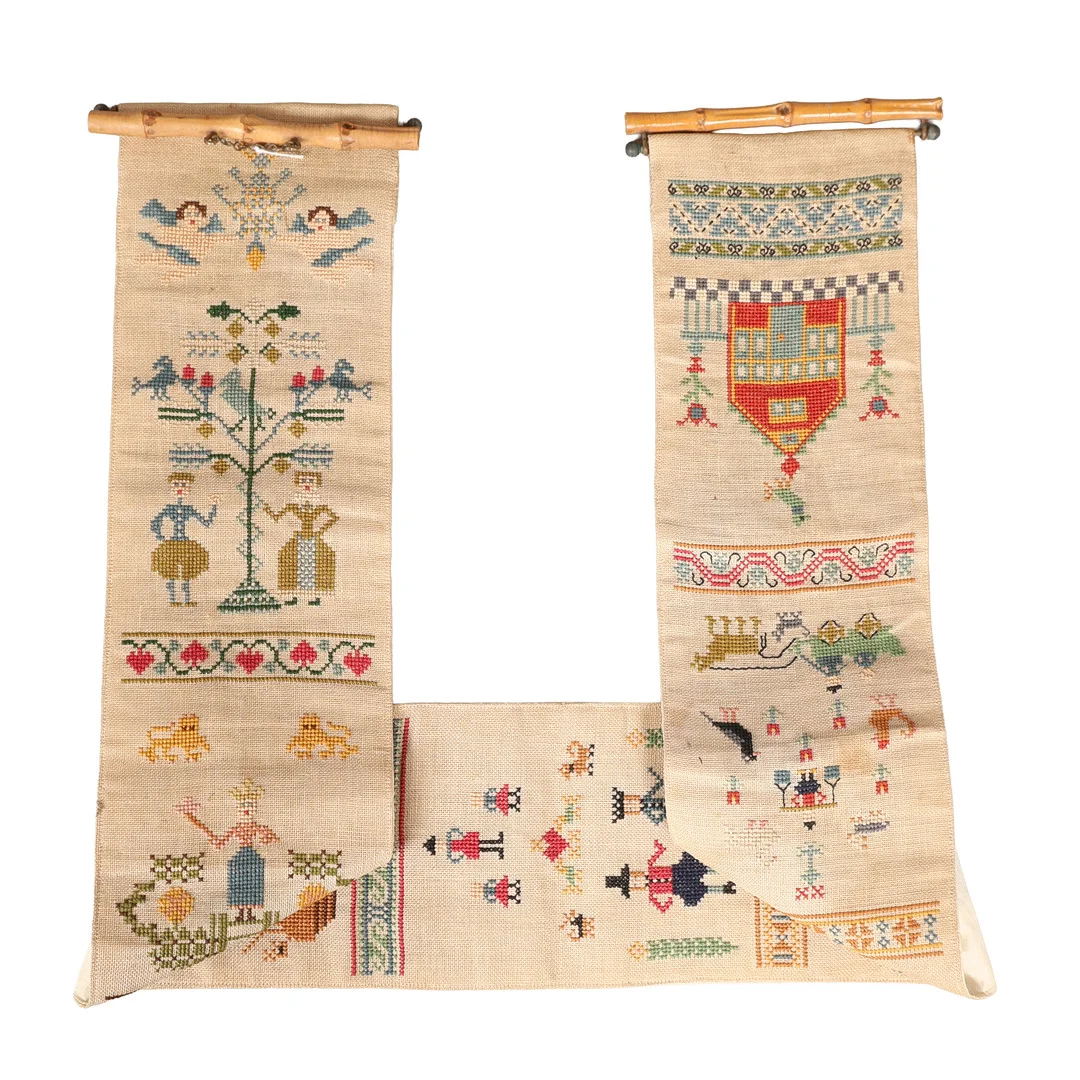A GOOD 18TH CENTURY NEEDLEPOINT SAMPLER. — Textiles — Bishop & Miller