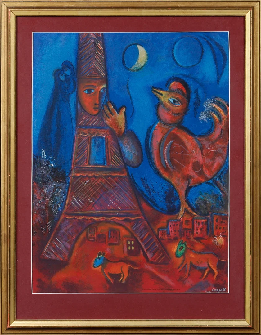 MARC CHAGALL. EFTER. "Bonjour Paris", färglitografi. — Engravings & Prints — Göteborgs Auktionsverk