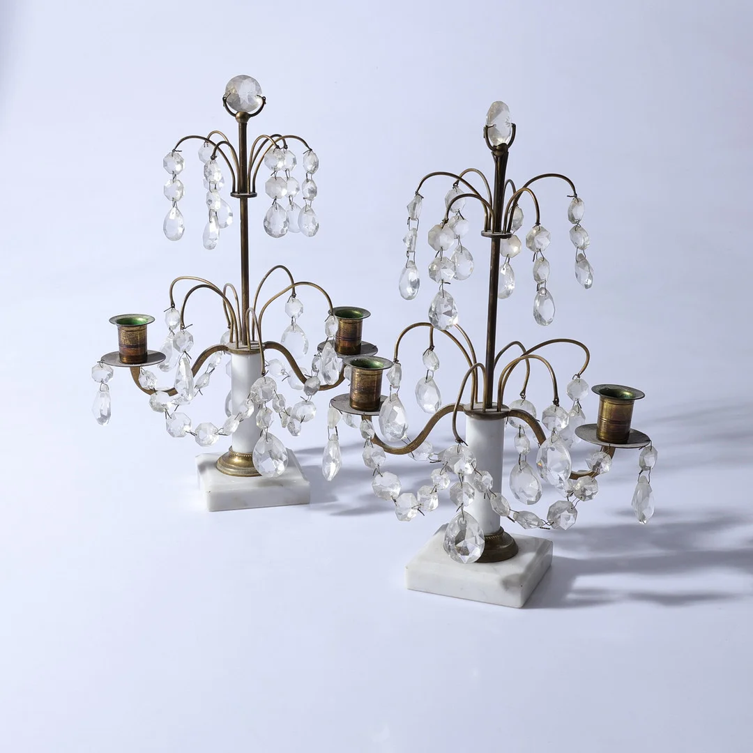 BORDSLYSTER, 1 par, gustaviansk stil, 1900-tal. — Candlesticks — Gomér & Andersson Linköping