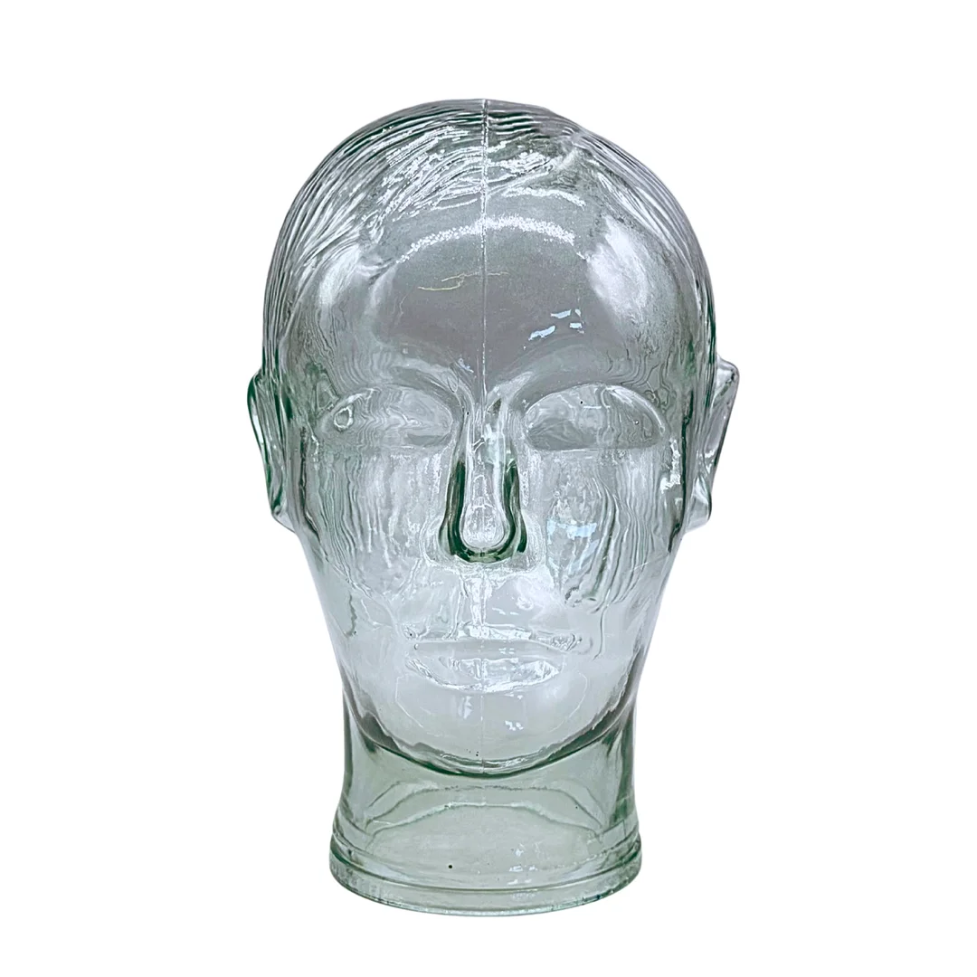 EIN GLASKOPF MIT GRÜNLICHEM SCHIMMER. — Art glass — Auktionshaus Stuber's Hammerschlag