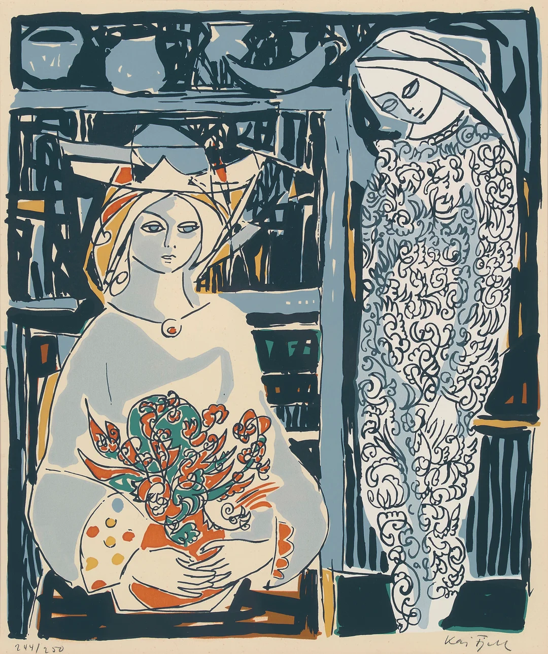 Fjell, Kai — "Mor og datter" 1967 — Kunst/Grafikk — Blomqvist
