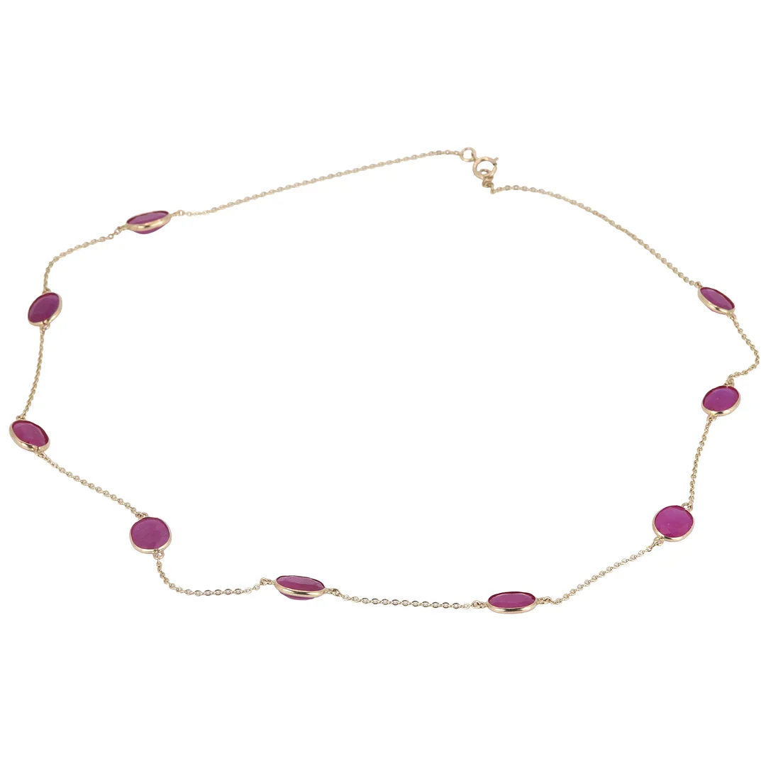 14CT GOLD (21.14CT) RUBY NECKLACE. — Necklace — Chalkwell Auctions