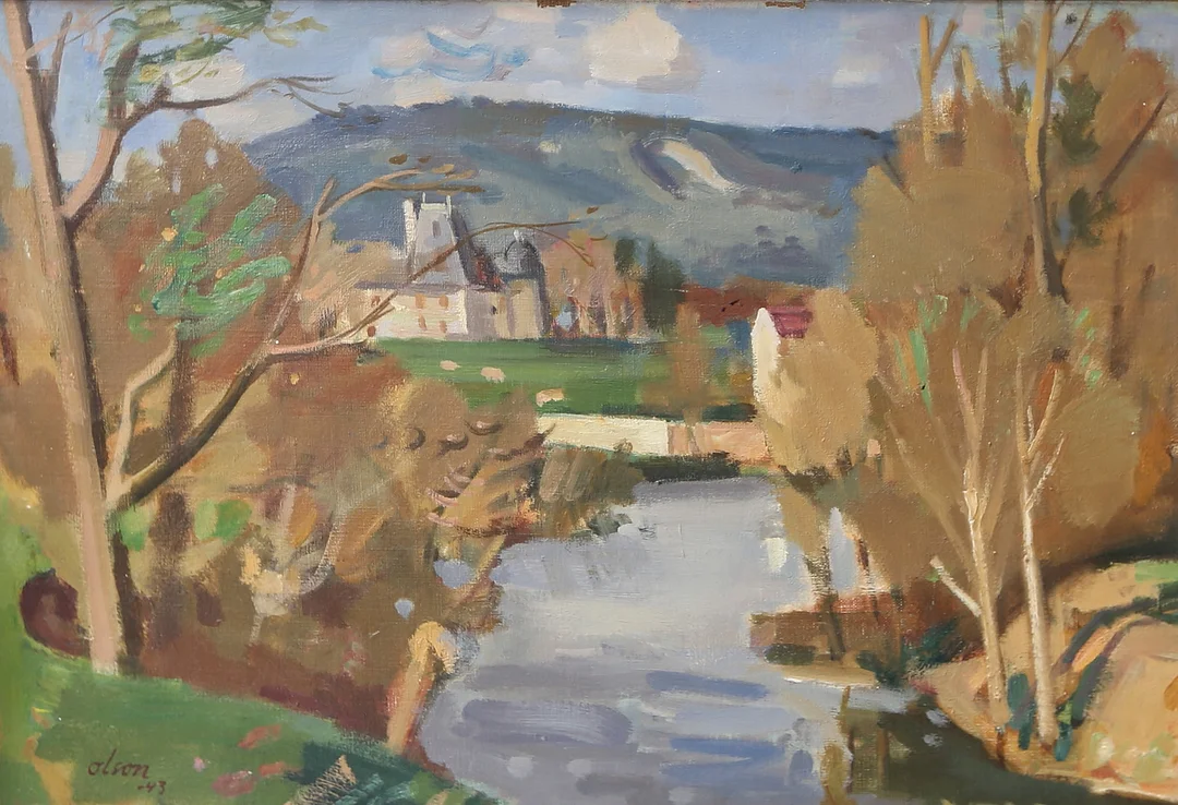 OVE OLSON. olja på duk, signerad Olson, daterad -43. — Paintings — Gomér & Andersson Linköping