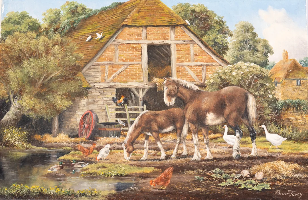 BRIAN TOVEY (B.1949). BRIAN TOVEY (BRITISH, B.1949), FARM AT HENLEY-IN-ARDEN, OIL ON CANVAS. — Paintings — Griffin’s Auctioneers