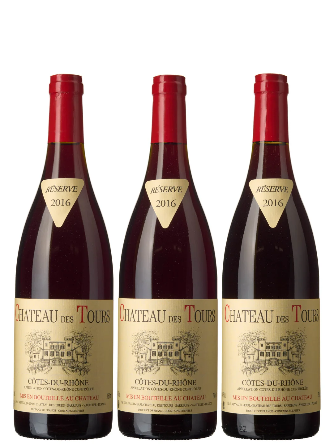 3 x Cotes-du-Rhone Reserve 2016, Chateau des Tours — 3 x Cotes-du-Rhone Reserve 2016, Chateau des Tours — Vin/Vin — Blomqvist