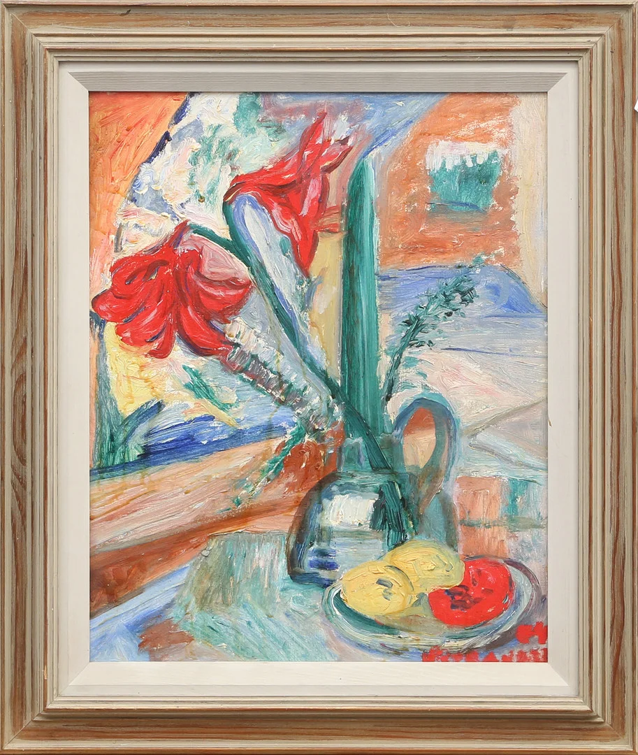 OIDENTIFIERAD KONSTNÄR. OLJA, på pannå, signerad. — Paintings — Kalmar Auktionsverk