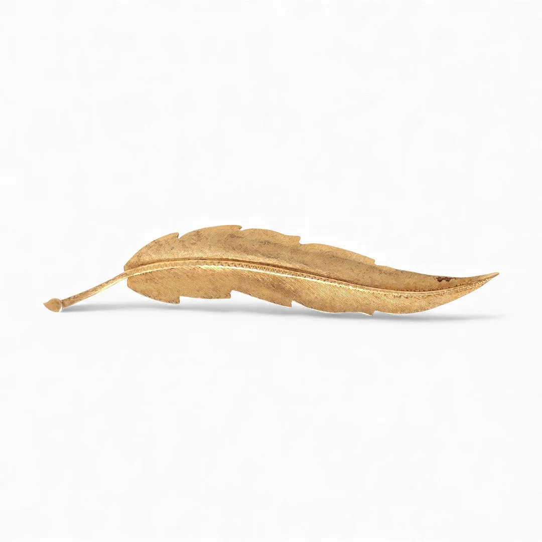 Matte finish leaf-shaped brooch. — Brooches & Pendants — Balclis