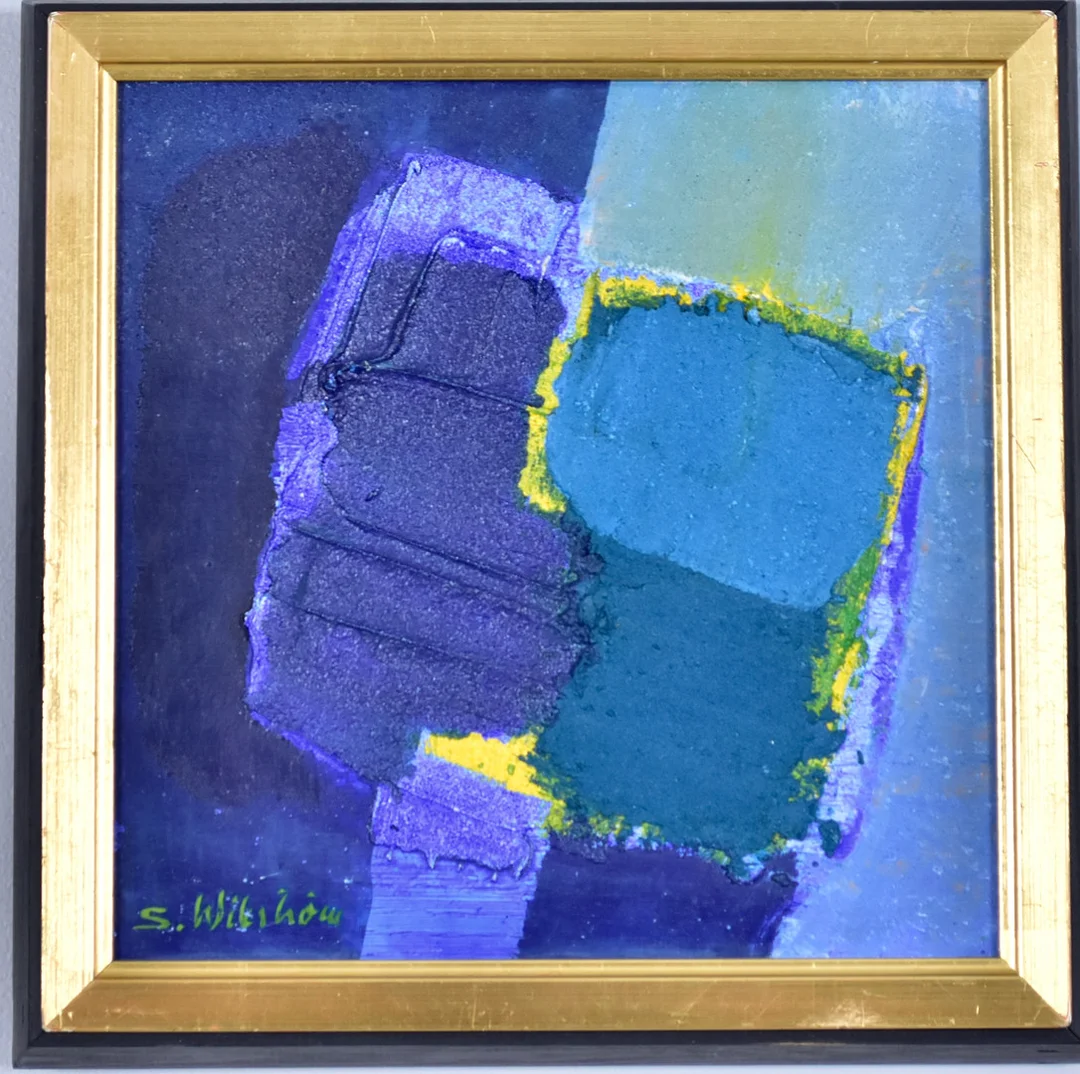 STURE WIKSTRÖM. oljemålning på pannå, komposition. — Paintings — Halmstads Auktionskammare
