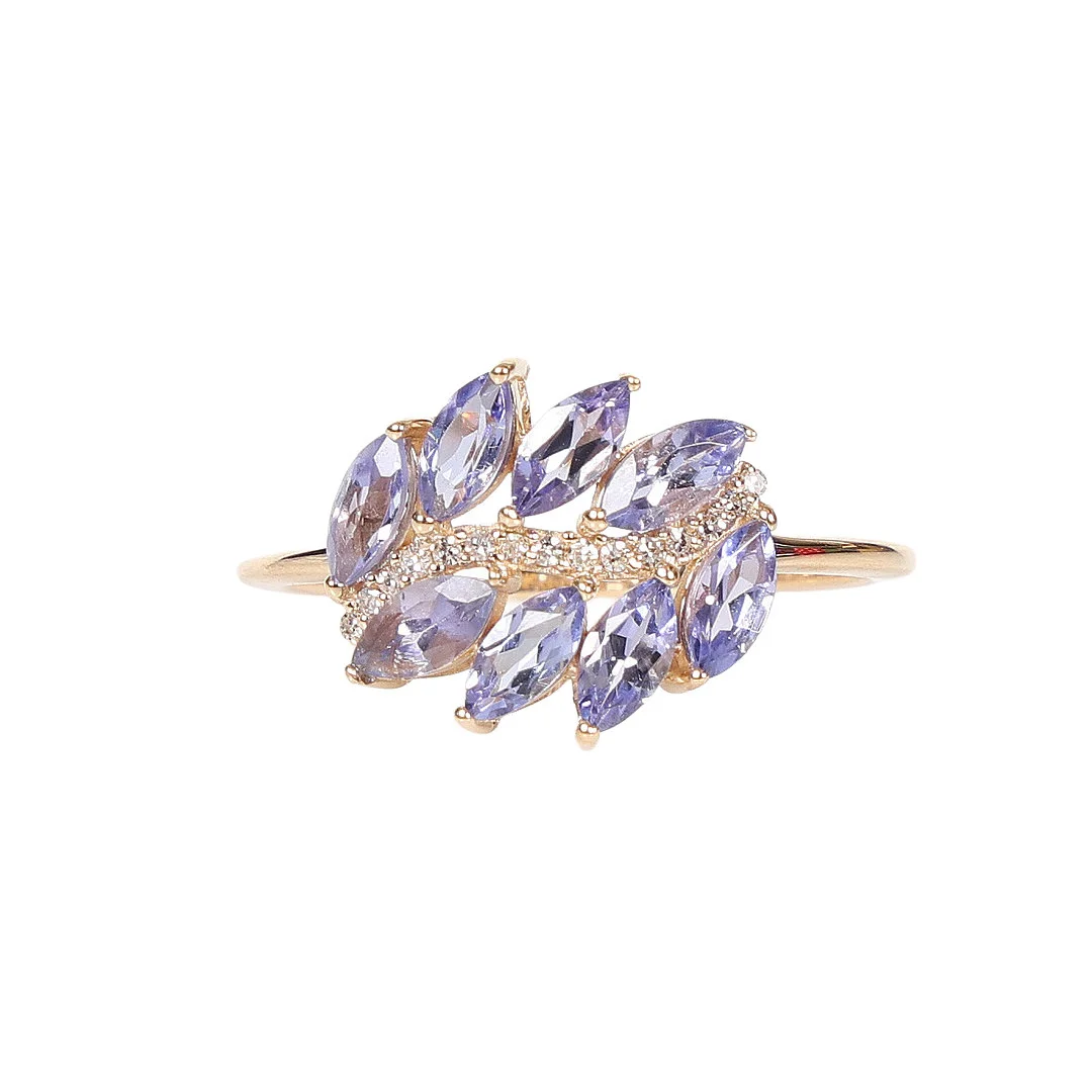 CERTIFCATED TANZANITE AND DIAMOND DRESS RING. — Rings — Bishop & Miller