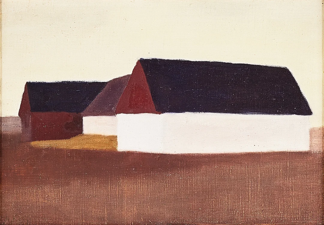 AXEL KARGEL. "Lador på Öland", olja på pannå, signerad A. Kargel. — Paintings — Stockholms Auktionsverk Magasin 5