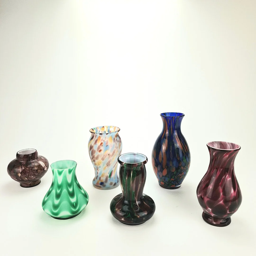 VASER, 6 st, glas, 1900-tal. — Utility glass — Auktionshuset Thörner & Ek