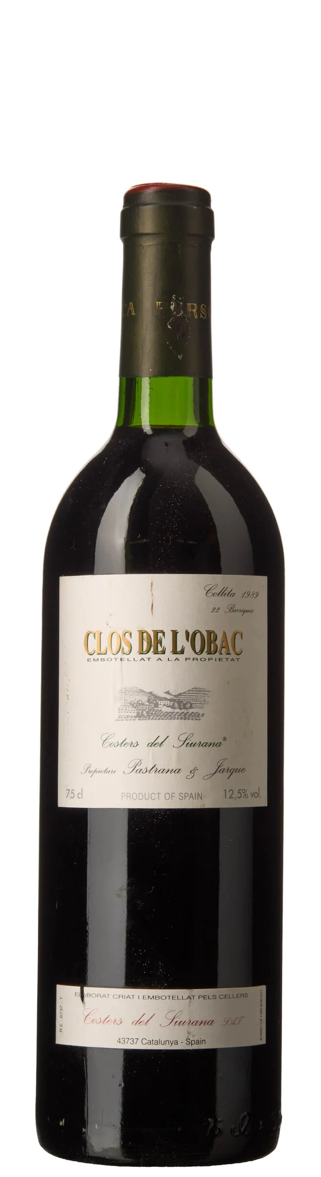 1 x Priorat Clos de l'Obac 1989, Costers del Siurana — 1 x Priorat Clos de l'Obac 1989, Costers del Siurana — Vin/Vin — Blomqvist